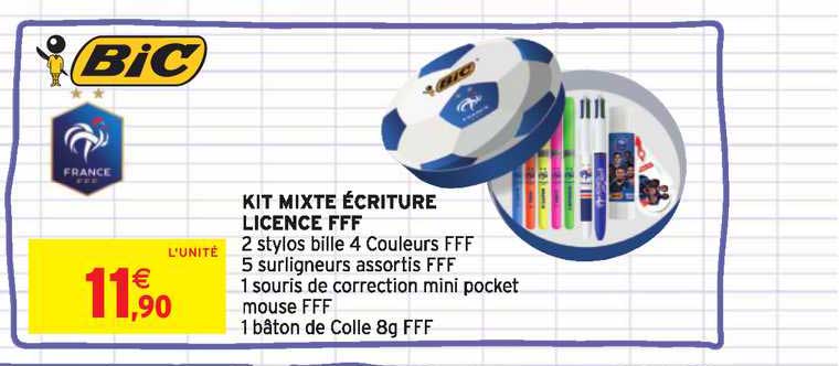Kit Mixte écriture Licence Fff Bic