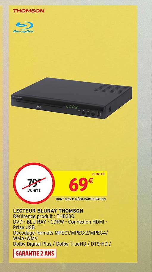 lecteur bluray thomson