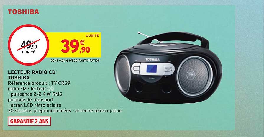 lecteur radio cd toshiba