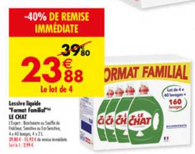 lessive liquide format familial le chat -40% de remise immédiate