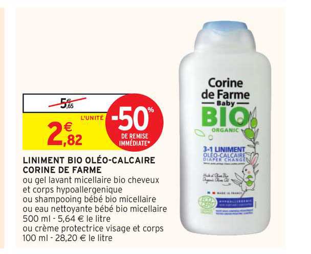 liniment bio oléo calcaire corine de farme  -50% de remise immédiate