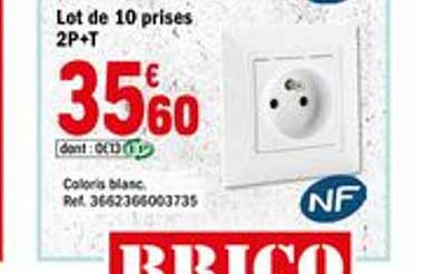 lot de 10 prises 2p+t