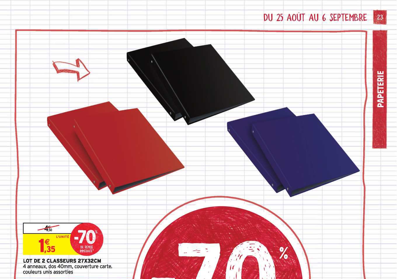 Lot De 2 Classeurs  -70% De Remise Immédiate