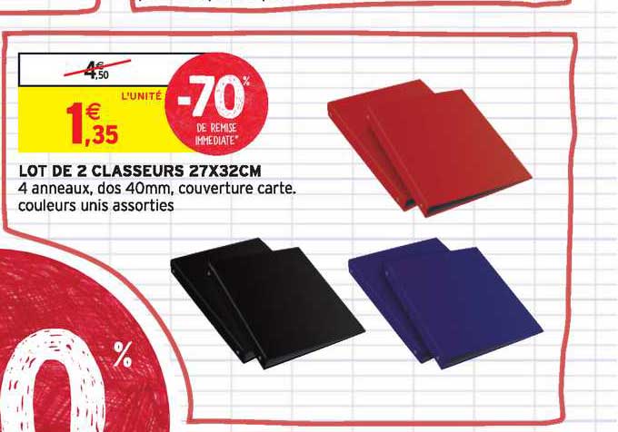 Lot De 2 Classeurs 27x32 Cm -70% De Remise Immédiate