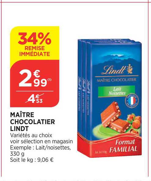 Maître Chocolatier Lindt 34% De Remise Immédiate
