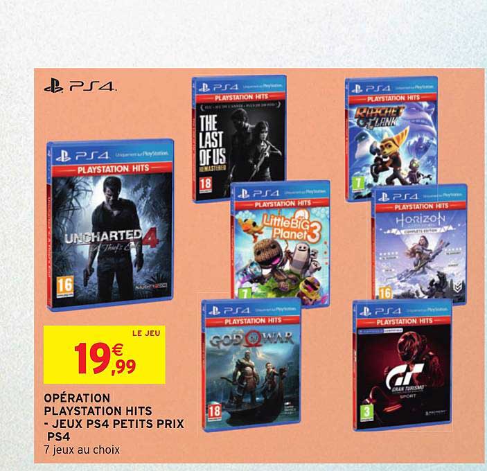 opération playstation hits jeux ps4 petits prix ps4