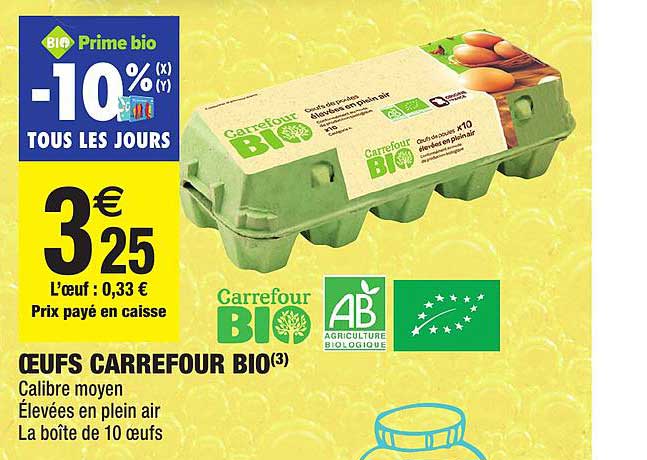 œufs Carrefour Bio