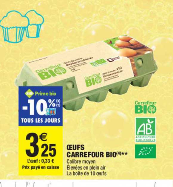 œufs Carrefour Bio