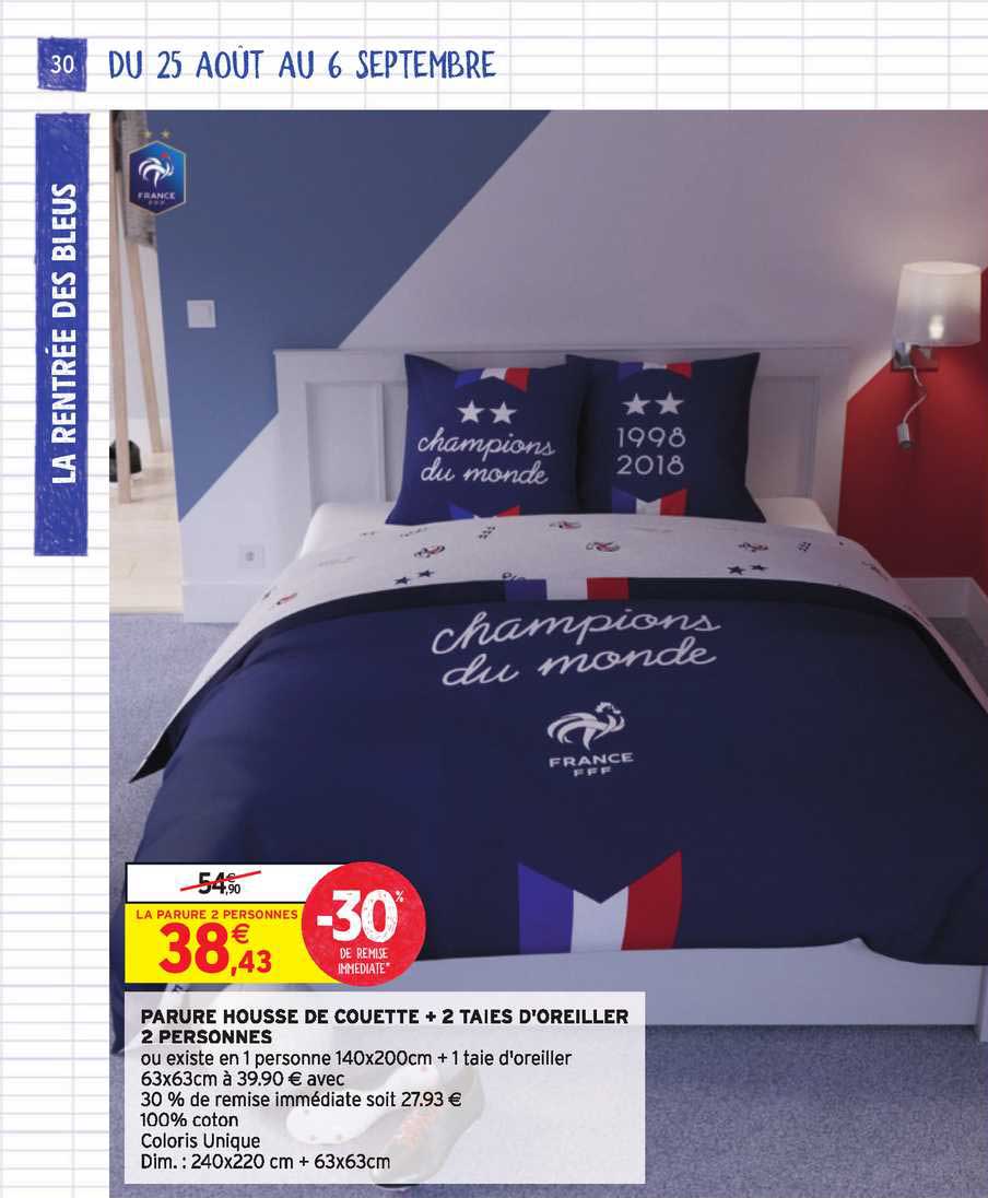 Parure Housse De Couette + 2 Taies D Oreiller 2 Personnes  Fff