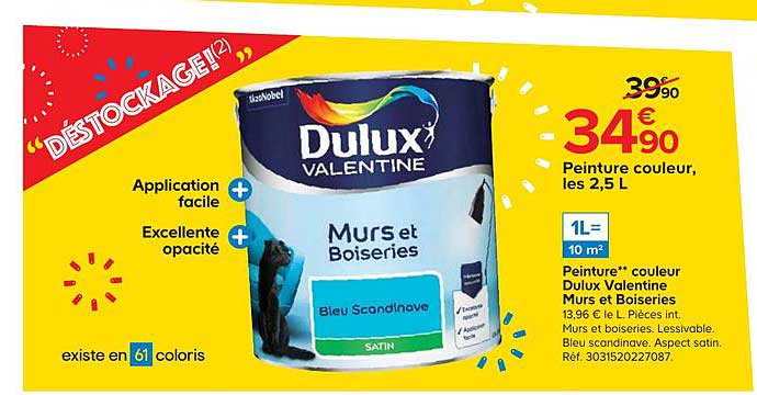 peinture couleur dulux valentine murs et boiseries