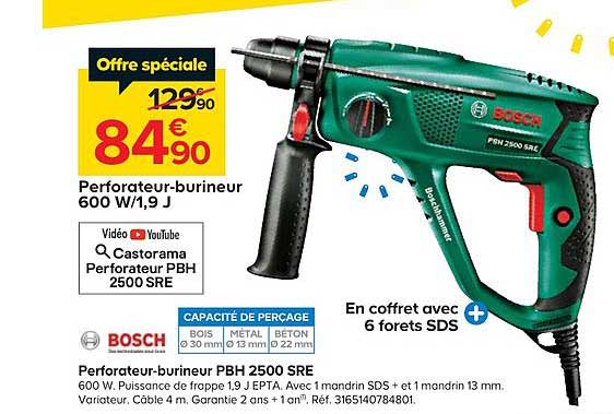 perforateur buriner pbh 2500 sre bosch