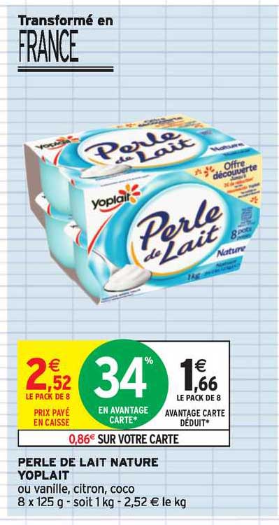 Perle De Lait Nature Yoplait
