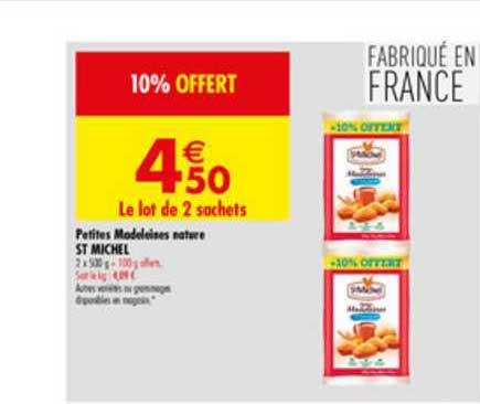 petites madeleines nature st michel