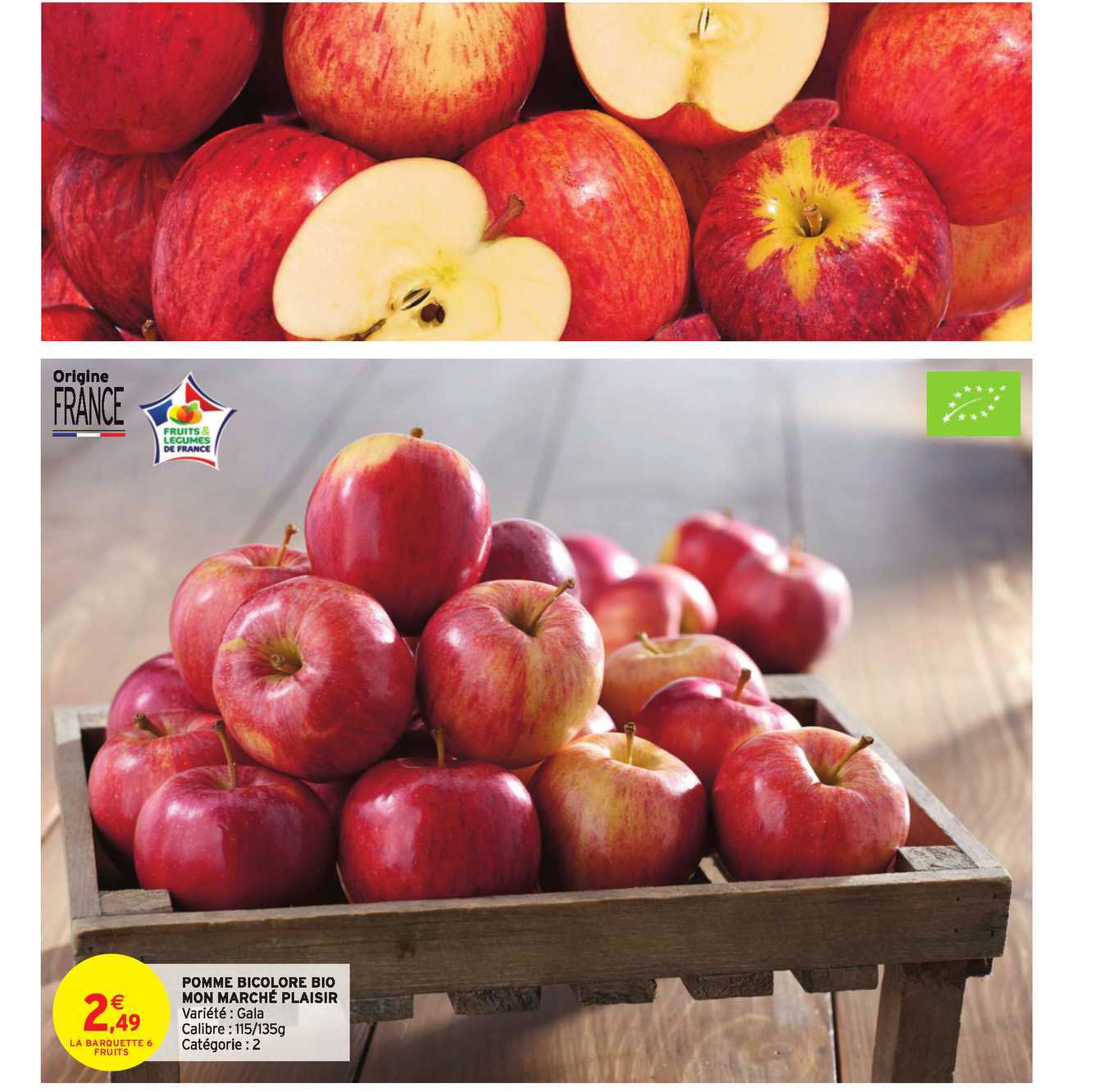 Pomme Bicolore Bio Mon Marché Plaisir