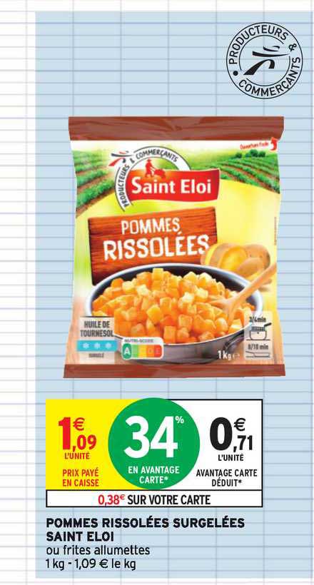 pommes rissolées surgelées saint eloi