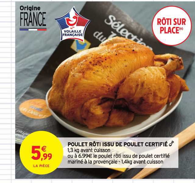 poulet rôti issu de poulet certifié