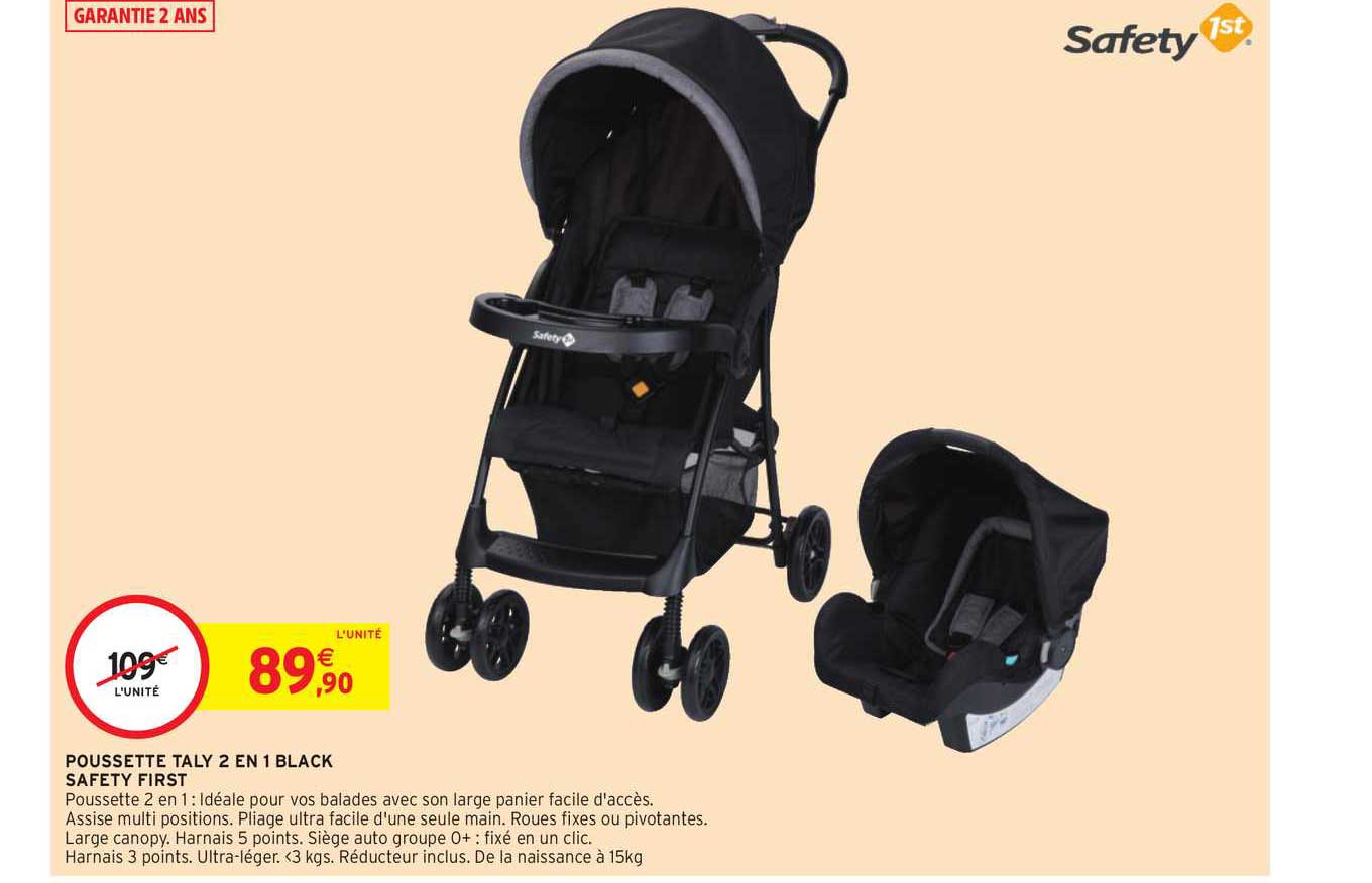 poussette taly 2en1 black safety1st