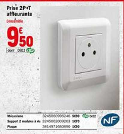 Prise 2p+t Affleurante