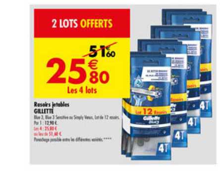 rasoirs jetables gillettes