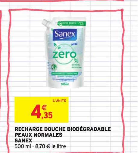 recharge douche biodégradable peaux normales sanex