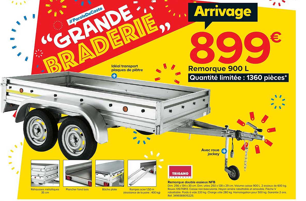 remorque double essieux nfb trigano