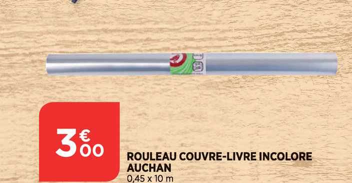 rouleau couvre livre incolore auchan