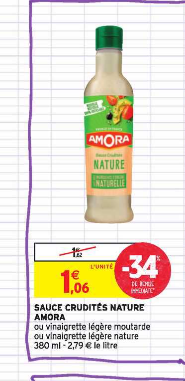 Sauce Crudités Nature Amora -34% De Remise Immédiate