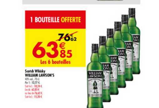 scotch whisky william lawson's 1 bouteille offerte