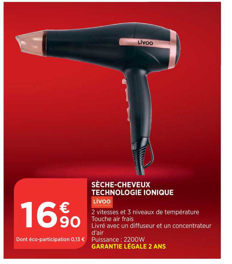 sèche cheveux technologie ionique livoo
