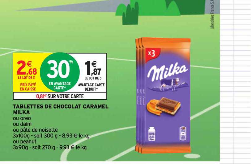 Tablettes De Chocolat Caramel Milka