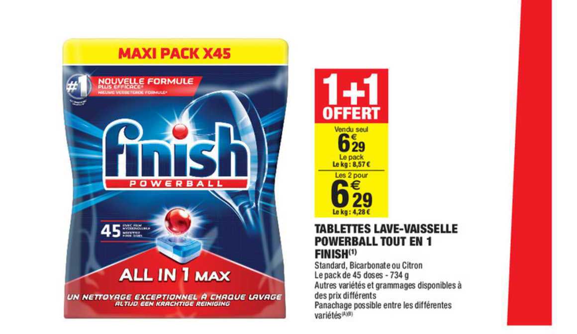 tablettes lave vaisselle finish powerball tout en 1
