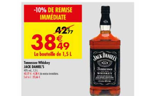tennessee whiskey jack daniel's -10% de remise immédiate