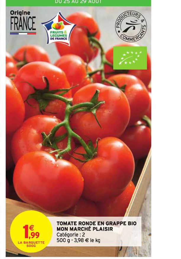 Tomate Ronde En Grappe Bio Mon Marché Plaisir