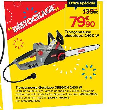 Tronçonneuse électrique Oregon 2400 W
