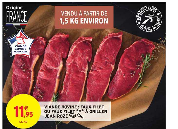 viande bovine faux filet ou faux filet à griller jean rozé