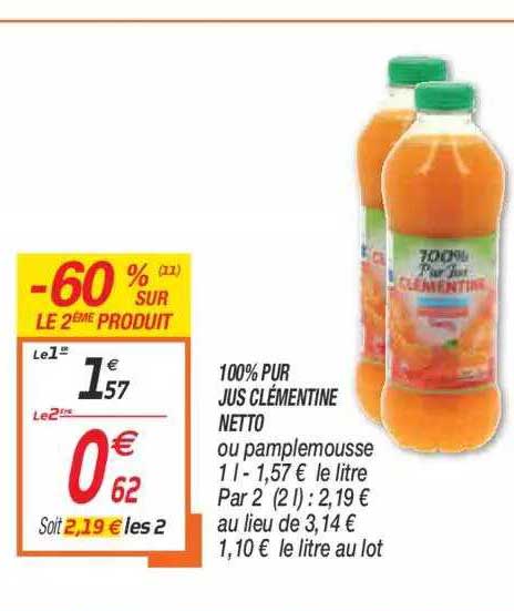100% Pur Jus Clémentine Netto