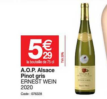 a.o.p. alsace pinot gris ernest wein 2020