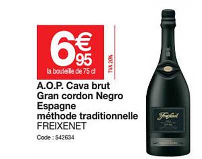 a.o.p. cava brut gran cordon negro espagne méthode traditionnelle freixenet