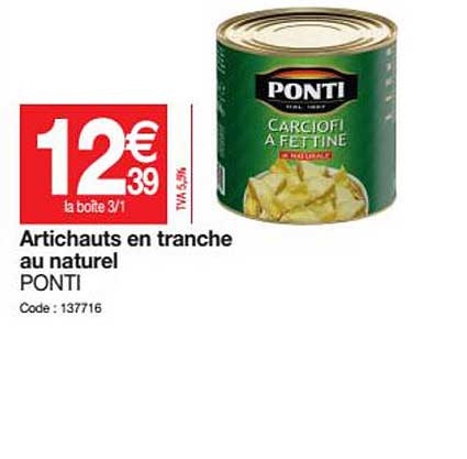 Artichauts En Tranche Au Naturel Ponti