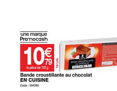 bande croustillante au chocolat en cuisine
