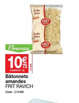bâtonnets amandes frit ravich