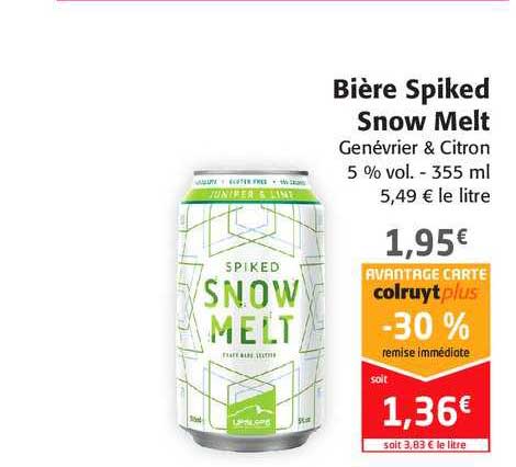 bière spiked snow melt genévrier & citron