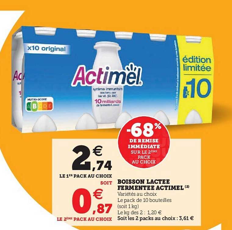 boisson lactée fermentée actimel