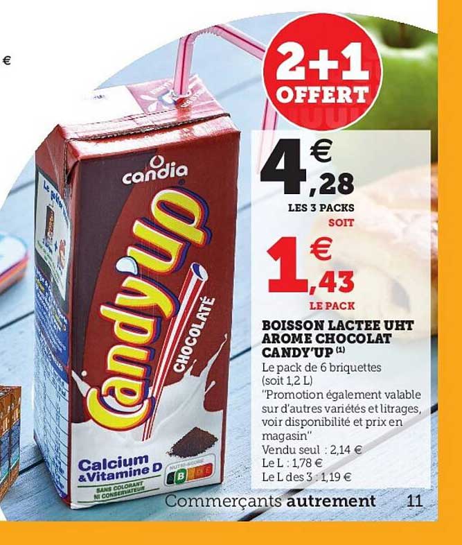 boisson lactée uht arôme chocolat candy'up
