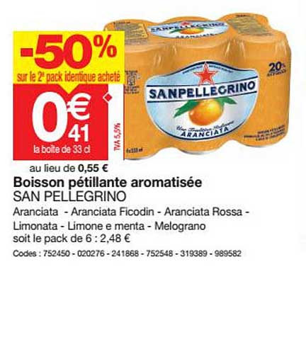 boisson pétillante aromatisée san pellegrino