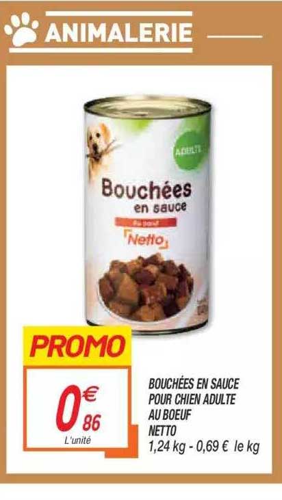 Bouchées En Sauce Pour Chien Adulte Au Bœuf Netto