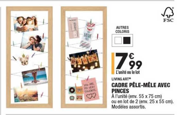 cadre pêle-mêle avec pinces living art