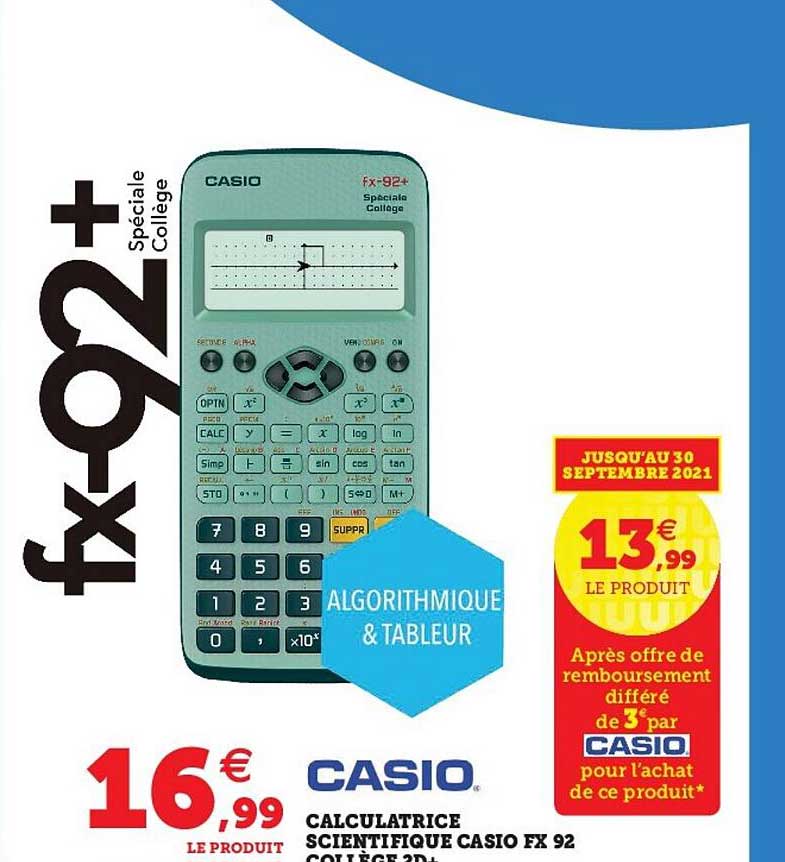 Calculatrice Scientifique Casio Fx 92 Collège