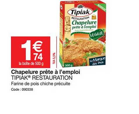 chapelure prête à l'emploi tipiak restauration