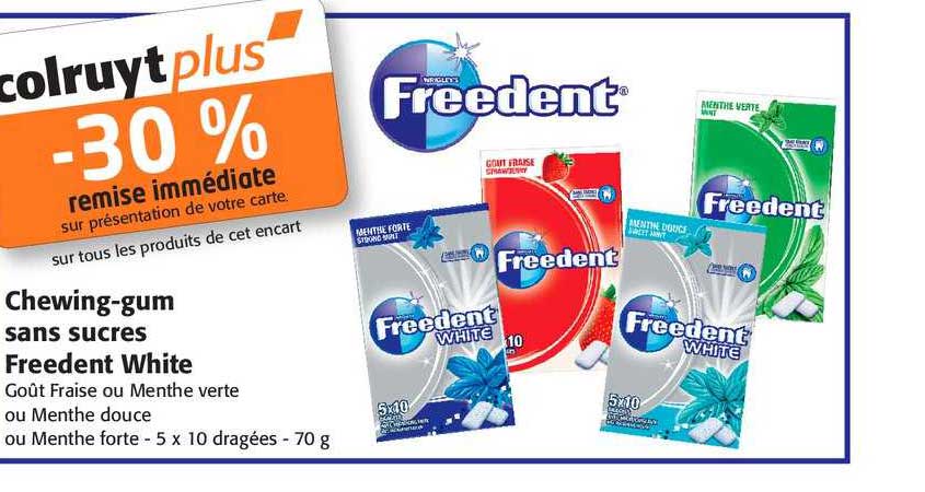 chewing-gum sans sucres freedent white